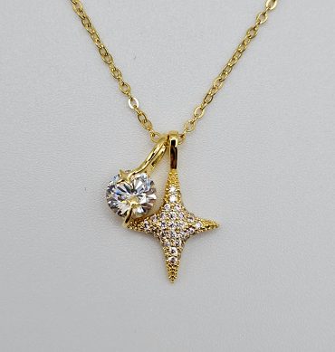 EMAMI & CO Gold Crystal Star Necklace