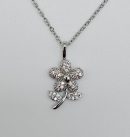 Silver Crystal Flower Necklace For Girls