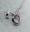 EMAMI & CO Silver Ring Shape Love Crystal Necklace