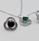 Emerald Green Rose Crystal Jewellery Set For Women