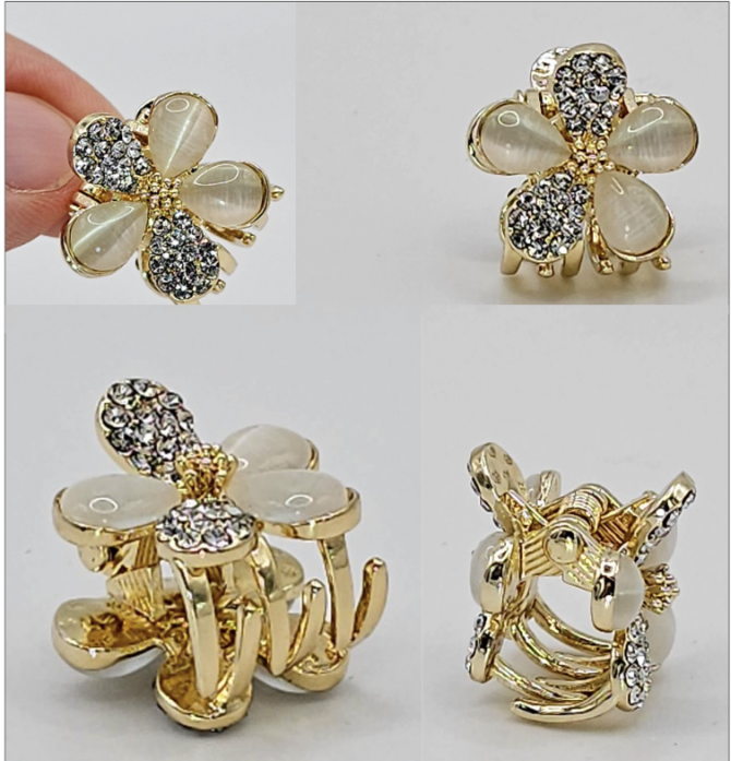 Small Rhinestone Metal Claw Clip